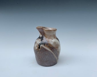 Black and White Salt Fired Sake Bottle / Mini Pitcher 2 by Lynn Isaacson
