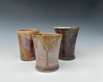 NEW! Flamework Wood Fired Ceramic Cups 1-3 by Lynn Isaacson
