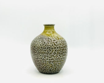 NEW! Olive Drip Fired Tapered Neck Bottle by Lynn Isaacson