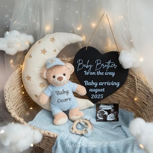 Digital Baby Boy Pregnancy Announcement Template A Little Brother Reveal Gender Reveal Editable Social Media Baby Boy Reveal  its a baby boy