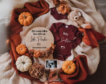 Fall Pregnancy Announcement Fall Baby Announcement Digital Autumn Baby Announce Gender Neutral Editable Social Media reveal Autumn babyA0306