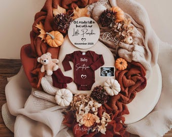 Fall Pregnancy Announcement Fall Baby Announcement Digital Autumn Baby Announce Gender Neutral Editable Social Media reveal Autumn babyA0301