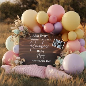 Rainbow Pregnancy Announcement, Rainbow Baby Pregnancy Announcement, Social Media Pregnancy Announcement Template editable template