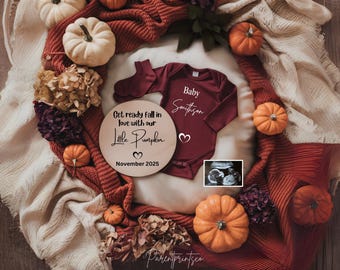 Fall Pregnancy Announcement Fall Baby Announcement Digital Autumn Baby Announce Gender Neutral Editable Social Media reveal Autumn babyA0307