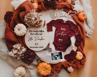 Fall Pregnancy Announcement Fall Baby Announcement Digital Autumn Baby Announce Gender Neutral Editable Social Media reveal Autumn babyA0305