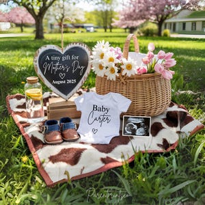 Mothers Day Pregnancy Announcement Digital, Baby Announcement Digital Social Media, Neutral Boho Pregnancy Reveal  Editable Template A0054