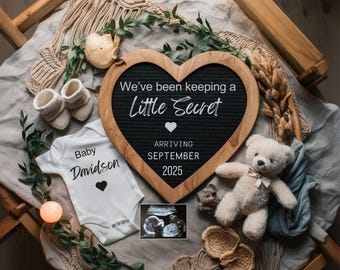 Digital Pregnancy Announcement Letter Board Pregnancy Announcement baby announcement Gender Neutral baby reveal template social media reveal