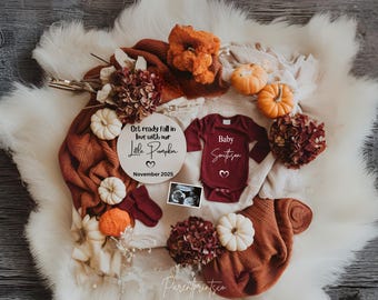 Fall Pregnancy Announcement Fall Baby Announcement Digital Autumn Baby Announce Gender Neutral Editable Social Media reveal Autumn babyA0304