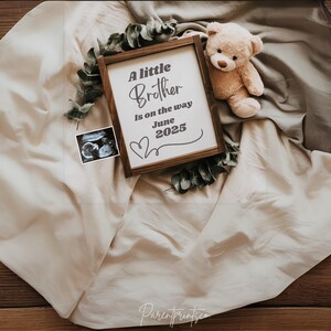 Digital Baby Boy Pregnancy Announcement Template  A Little Brother Reveal Gender Reveal Editable Social Media Baby Boy Reveal simple reveal