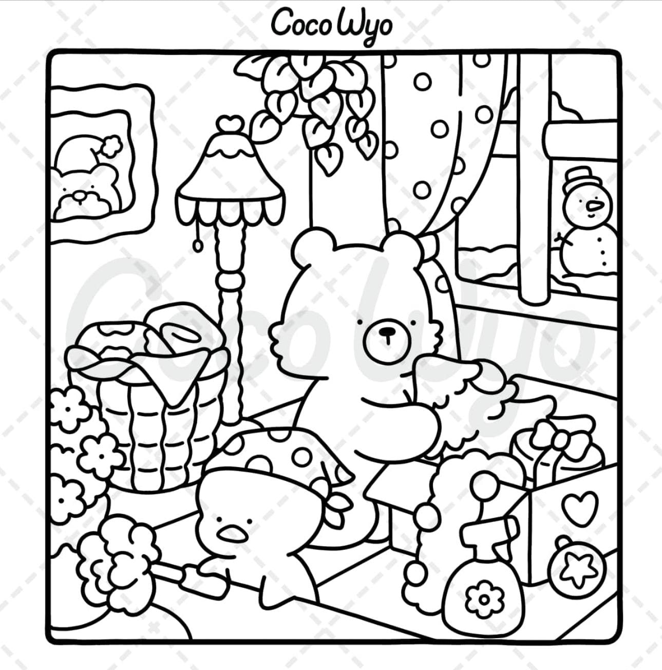 Coco Wyo Comfy Days Digital Cute Coloring Book 40 Pages Instant ...