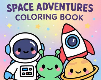 Weltall Malbuch für Kinder: Astronauten & Aliens (PDF-Muster)