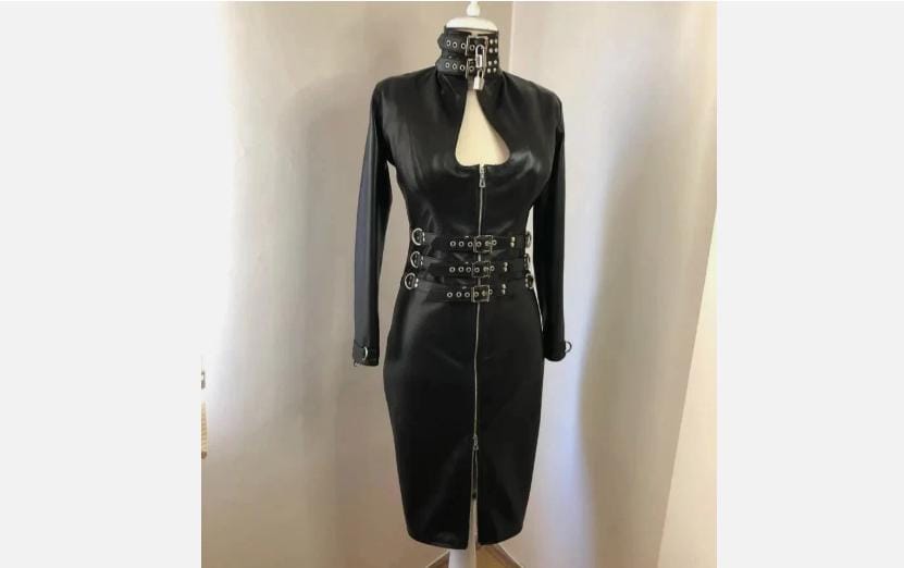 Custom Leather Bondage Dress Women's Gothic Bodycon Fetish Wear - Etsy Custom Leather Bondage Dress Women's Gothic Bodycon Fetish Wear - Etsy