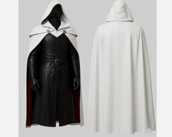 Leather Cloak Gothic Armor – Handmade Black Medieval Cape for LARP, Knight Cosplay & Halloween Costume