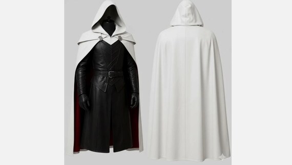 Leather Cloak Gothic Armor – Handmade Black Medieval Cape for LARP, Knight Cosplay & Halloween Costume