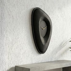 Drewniany zegar ścienny 3D parametryczny: duży, nowoczesny wystrój artystyczny