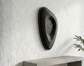 3D Parametric Wooden Wall Clock: Large Modern Art Decor