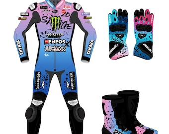 Men's Leather Motorcycle Race Suit | CE Armor RSTA Motorbike Riding Suit, Gloves and Boots
