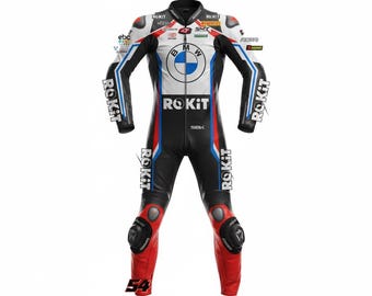 1 traje de carreras de cuero para motocicleta / Equipo de conducción SBK BMW Motorrad personalizado con protección CE