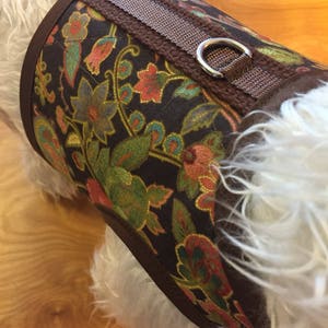 Fall Paisley II Small Dog Harness Made in USA, dog harnesses, pet clothing