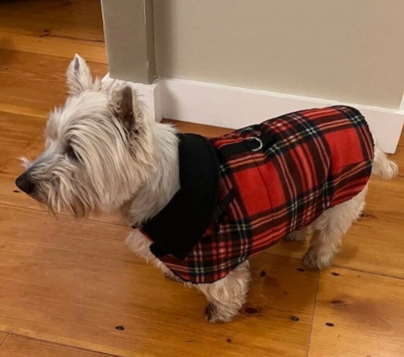 Westie Tartan Plaid Sherpa Lined Dog Jacket Dog Coat Dog Etsy
