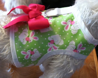 Limited Edition Easter Bunny Small Dog Harness with bow