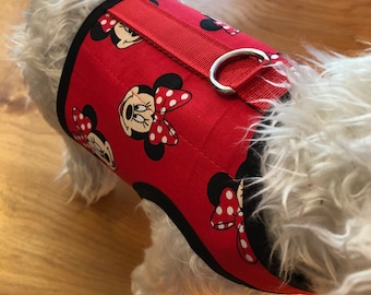 Minnie Inspired Small Dog Harness Made in USA Dog Harnesses Pet Clothing Etsy