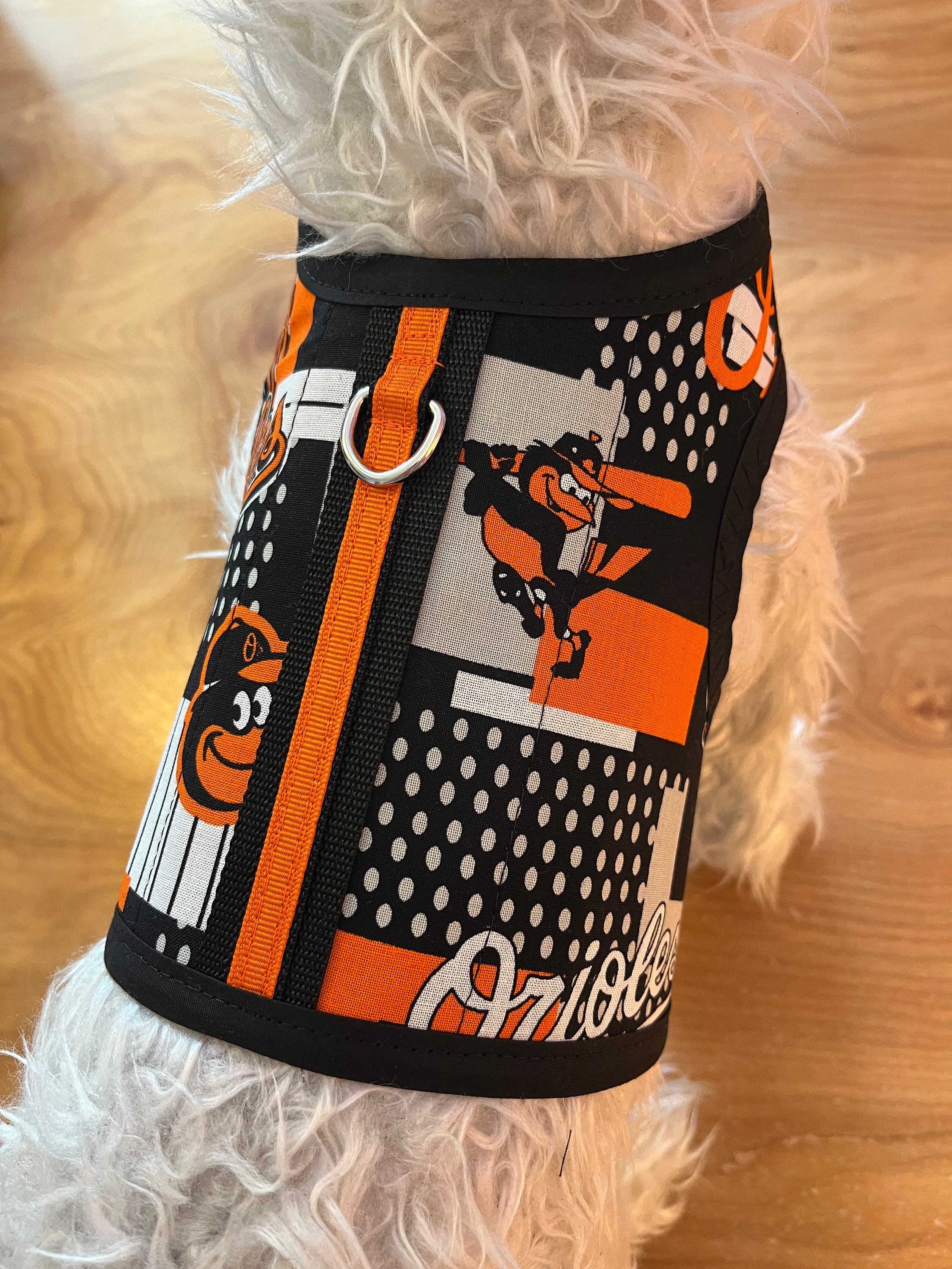 Small Dog Harness, Baltimore Orioles, Made  in USA, dog harnesses, pet clothing,