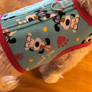 I Woof you Easter pup print Small Dog Harness, Made in USA, Easter