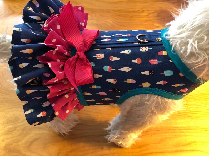Ice Cream Double Ruffle Small Dog Harness Made in USA Dog Etsy