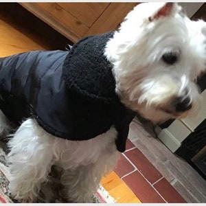 Westie Black Waterproof, insulated, breathable Sherpa Lined Dog Winter Jacket, Dog Coat, Dog Jackets, Dog Jacket image 1