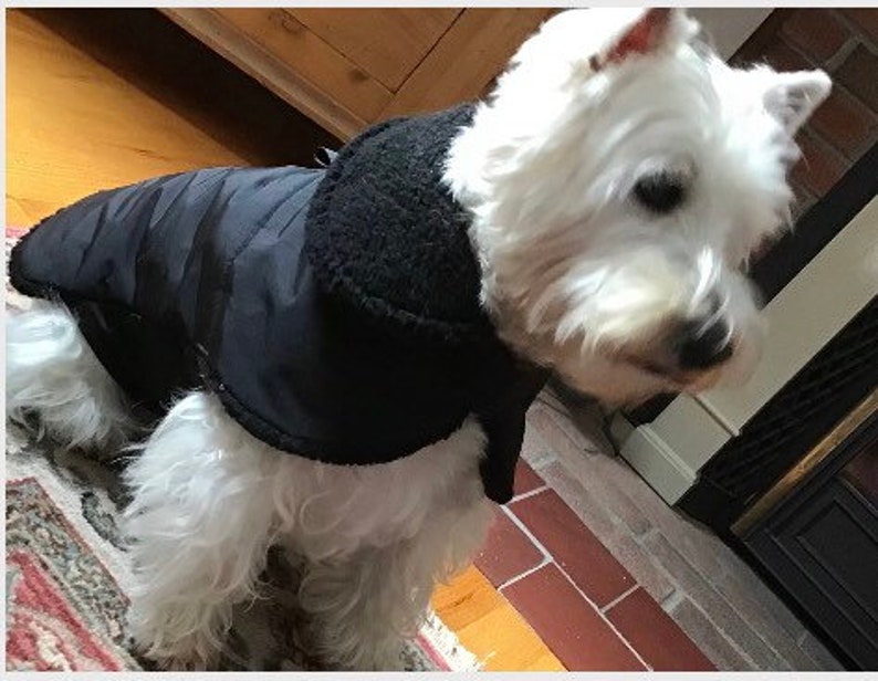 Westie Black Waterproof, insulated, breathable Sherpa Lined Dog Winter Jacket, Dog Coat, Dog Jackets, Dog Jacket image 1
