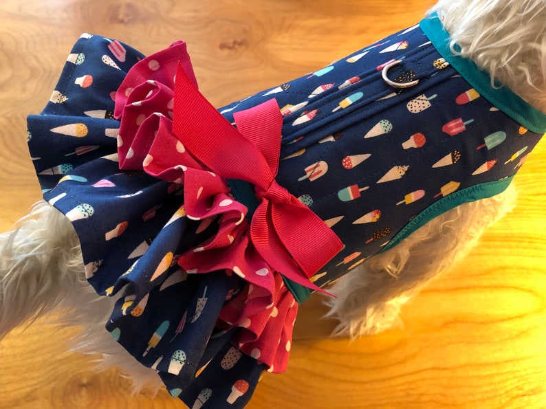 Ice Cream Double Ruffle Small Dog Harness Made in USA Dog Etsy