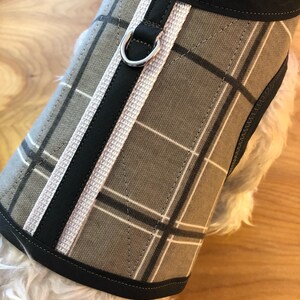 Window pane Plaid  Small Dog Harness Made in USA, dog harnesses, pet clothing