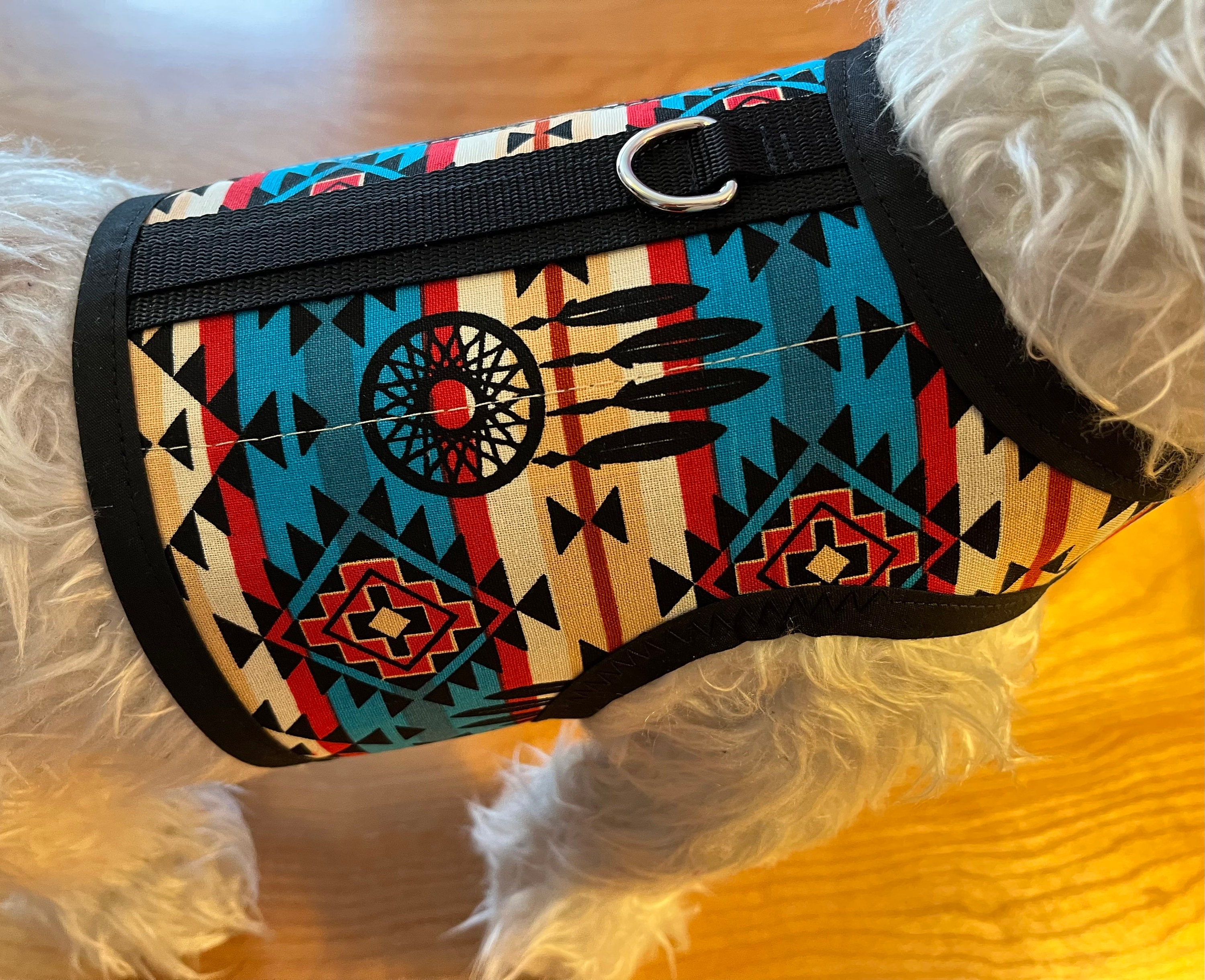 South West pattern Small Dog Cotton Harness Made in USA, dog harness, dog harnesses, southwest