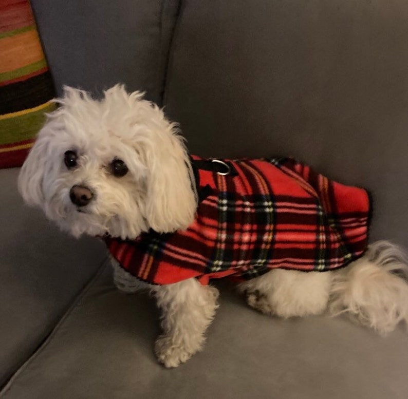 Tartan Plaid Sherpa Lined Dog Jacket Dog Coat Dog Jackets Etsy