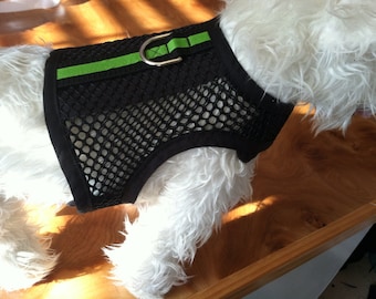 Arnés pequeño para perros, malla negra transpirable, Made in USA, arneses para perros, ropa para mascotas