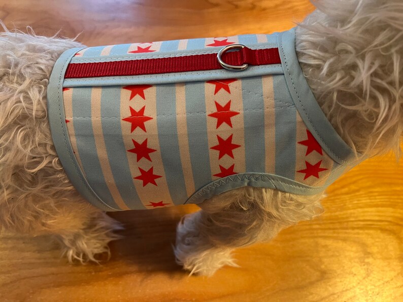 Chicago flag Small Dog Harness Made in USA, dog harnesses, pet clothing image 2