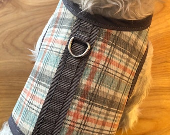 Resort plaid II Small Dog Harness Made in USA, dog harnesses, pet clothing