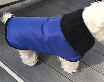 Blue Waterproof, insulated, breathable, bright blue, Sherpa Lined  Dog Winter Jacket, Dog Coat, Dog Jackets, Dog Jacket