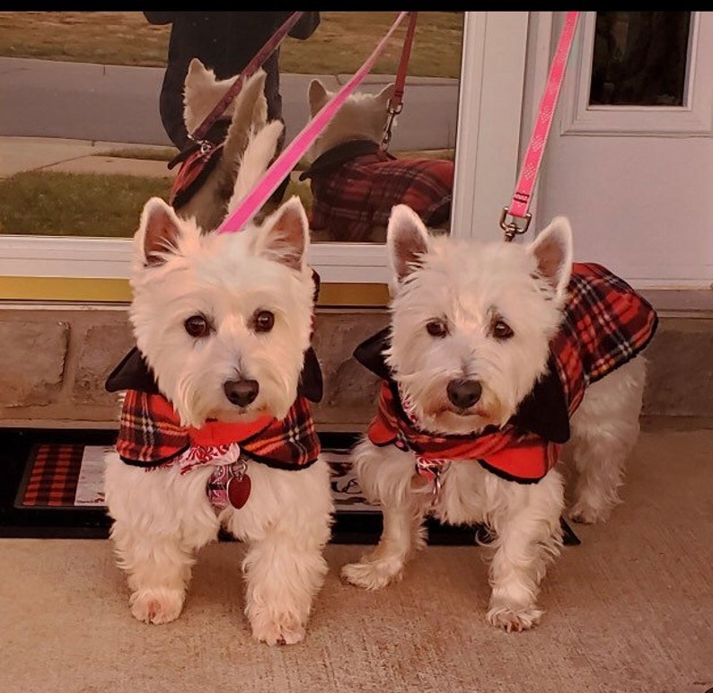 Westie Tartan Plaid Sherpa Lined Dog Jacket Dog Coat Dog Etsy
