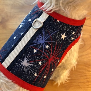4th of July Fireworks Small Dog Harness Made in USA, dog harness, dog harnesses