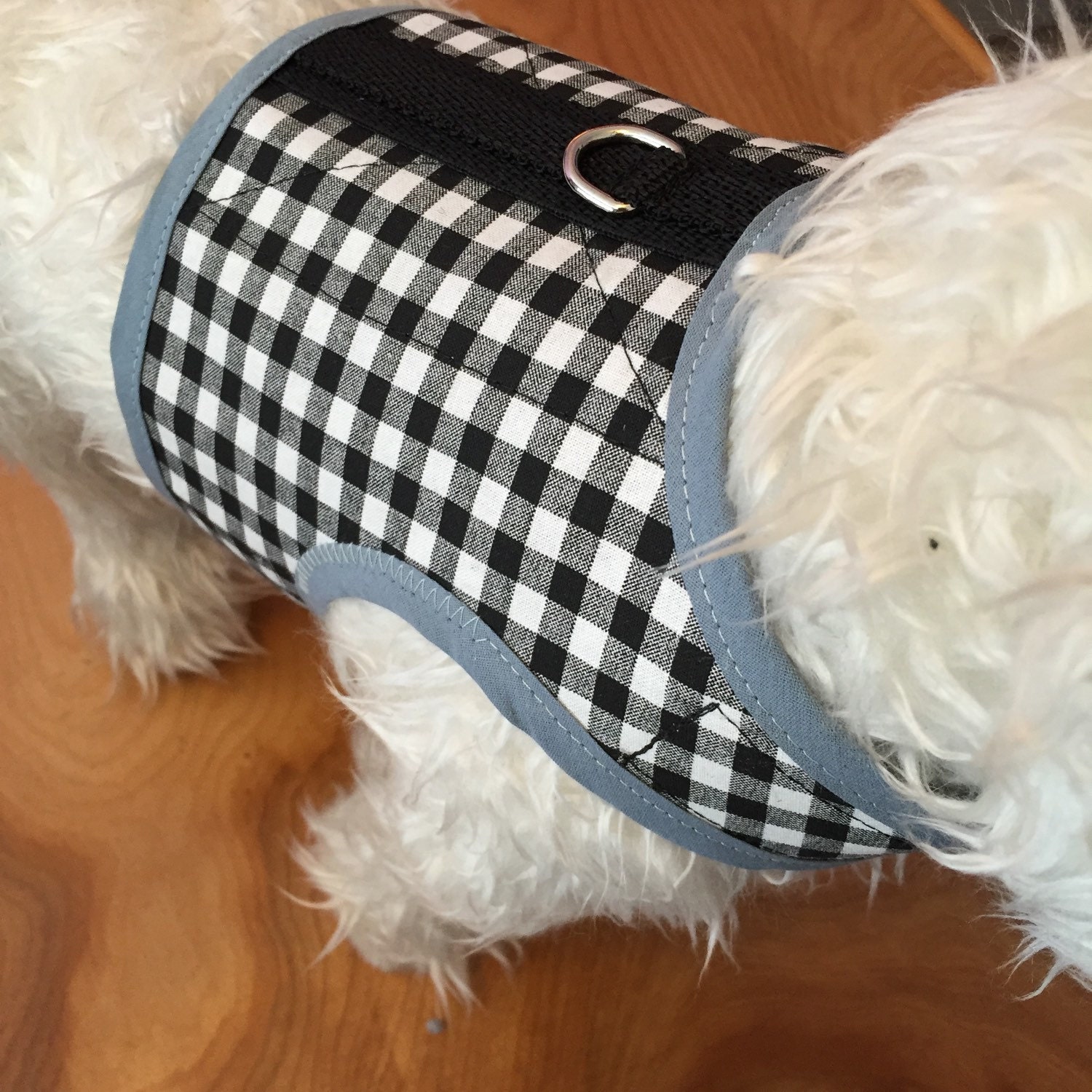 New Gingham Small Dog Harness Black and White Check Made in - Etsy