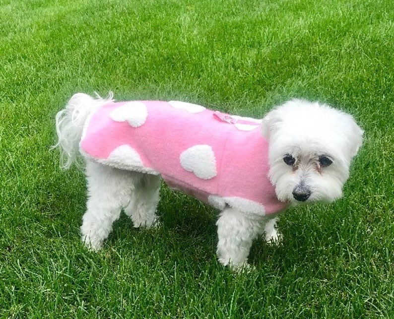 Washable Cozy Sherpa Lined Pink Sweater Coat Dog Jacket Dog Etsy