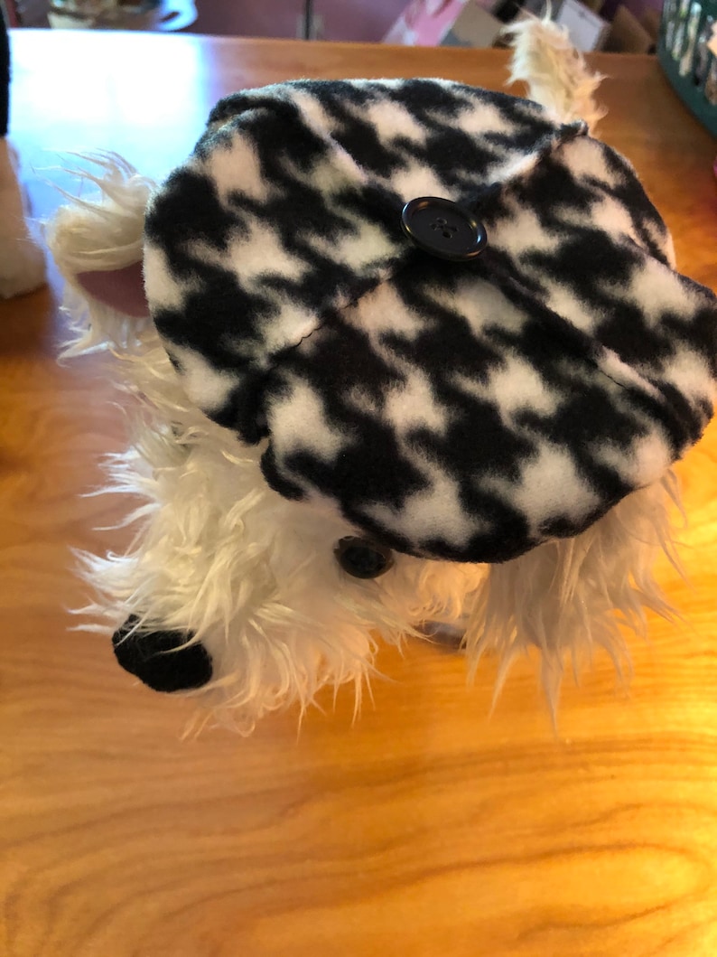 Houndstooth Fleece Doggy Beret Dog Beret hats for dogs Etsy