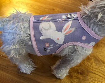 Pastel Bunny Small Dog Harness, Made in USA, Easter