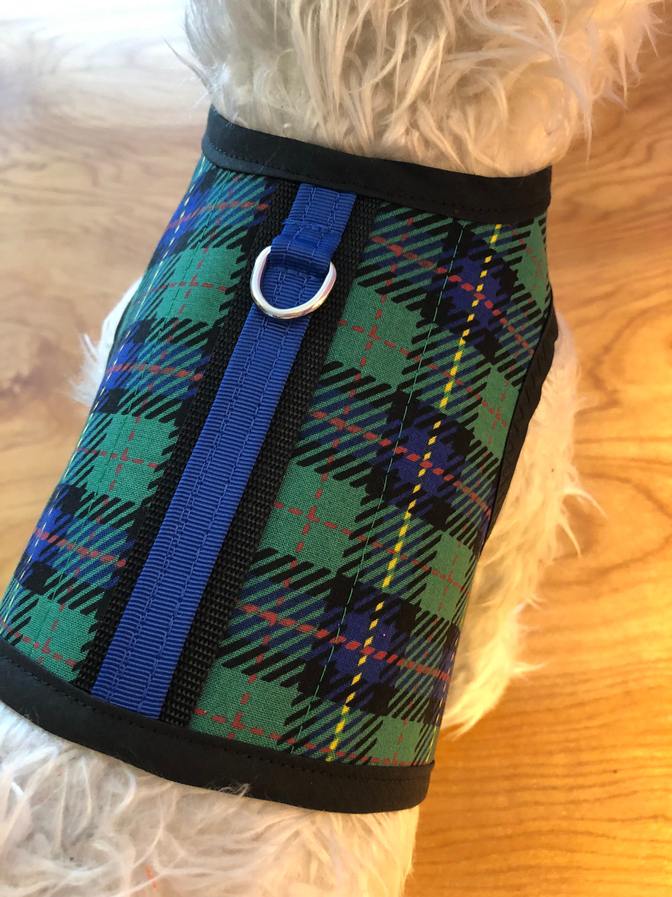Bright Tartan plaid Small Dog Harness Made in USA dog Etsy
