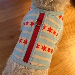 Chicago flag Small Dog Harness Made in USA, dog harnesses, pet clothing image 4