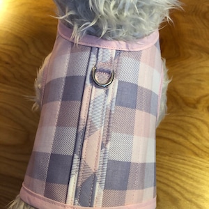 Pastell Ostern kariertes kleines Hundegeschirr, Made in USA, Ostern