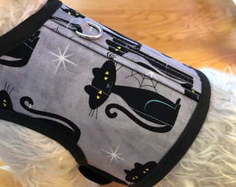 Spooky Cats ll Halloween Small Dog Harness Made in USA, Dog Costume, dog harnesses, pet clothing