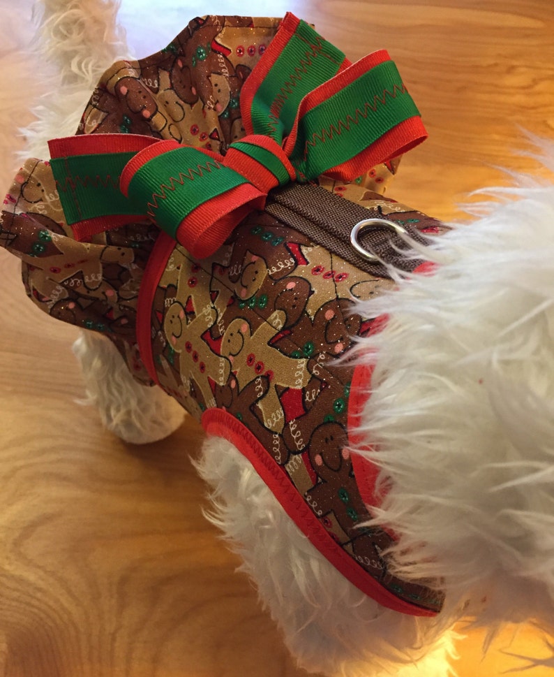 Gingerbread Man Ruffle Holiday Small Dog Harness dog Etsy